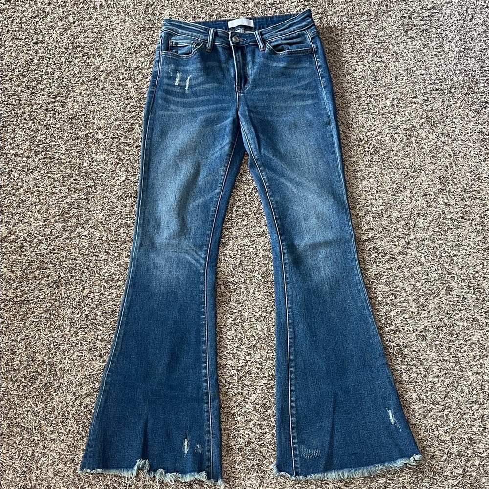 Women’s VervetBlue Flare Jeans - Classic Distressed Flare Look